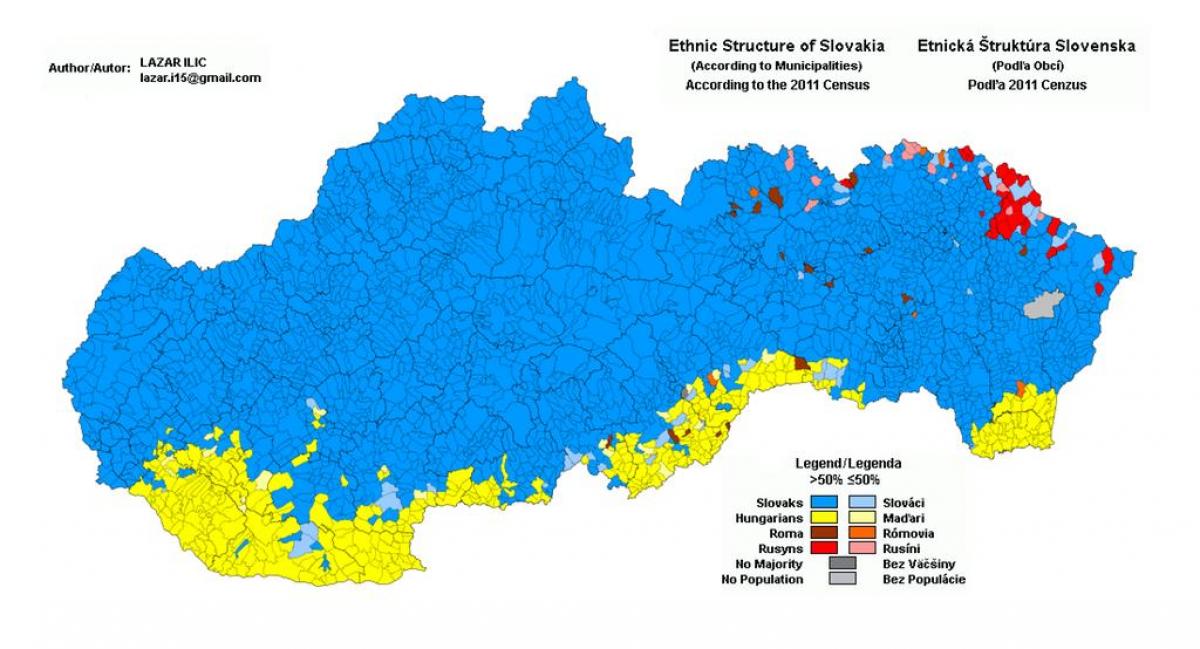 carte de la Slovaquie ethnique