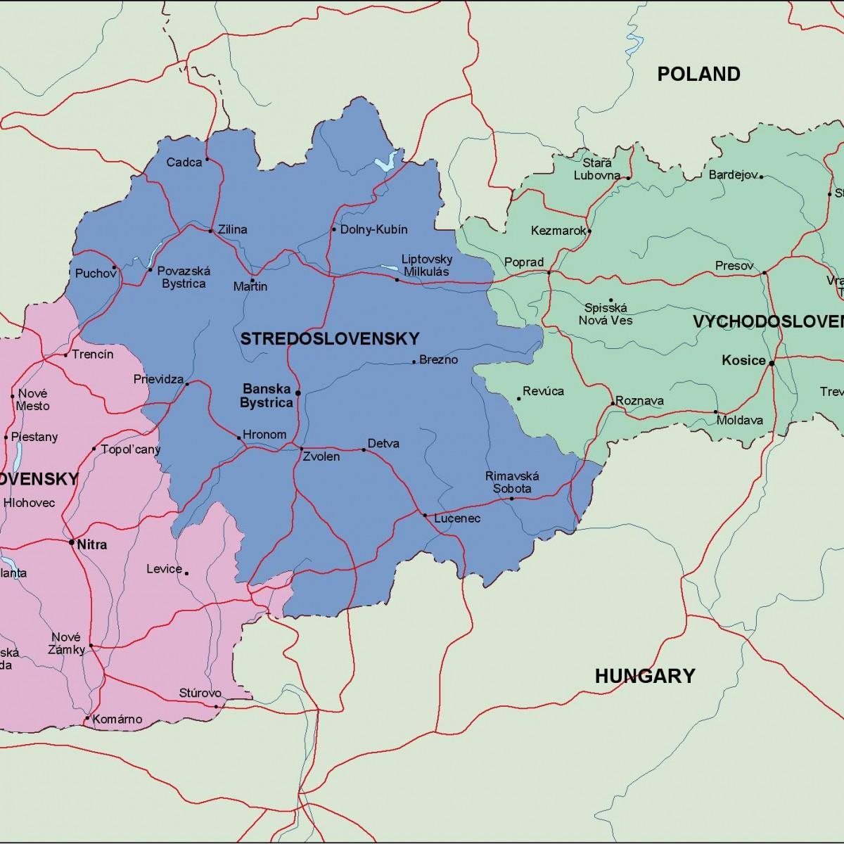 carte de la Slovaquie politique