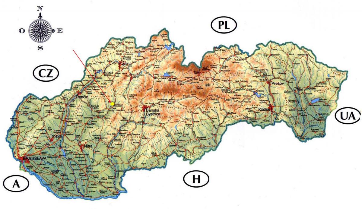 carte de la Slovaquie châteaux