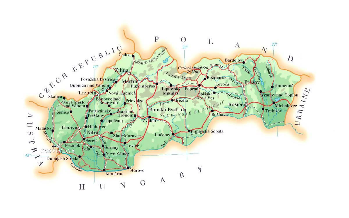 carte des stations de ski de Slovaquie