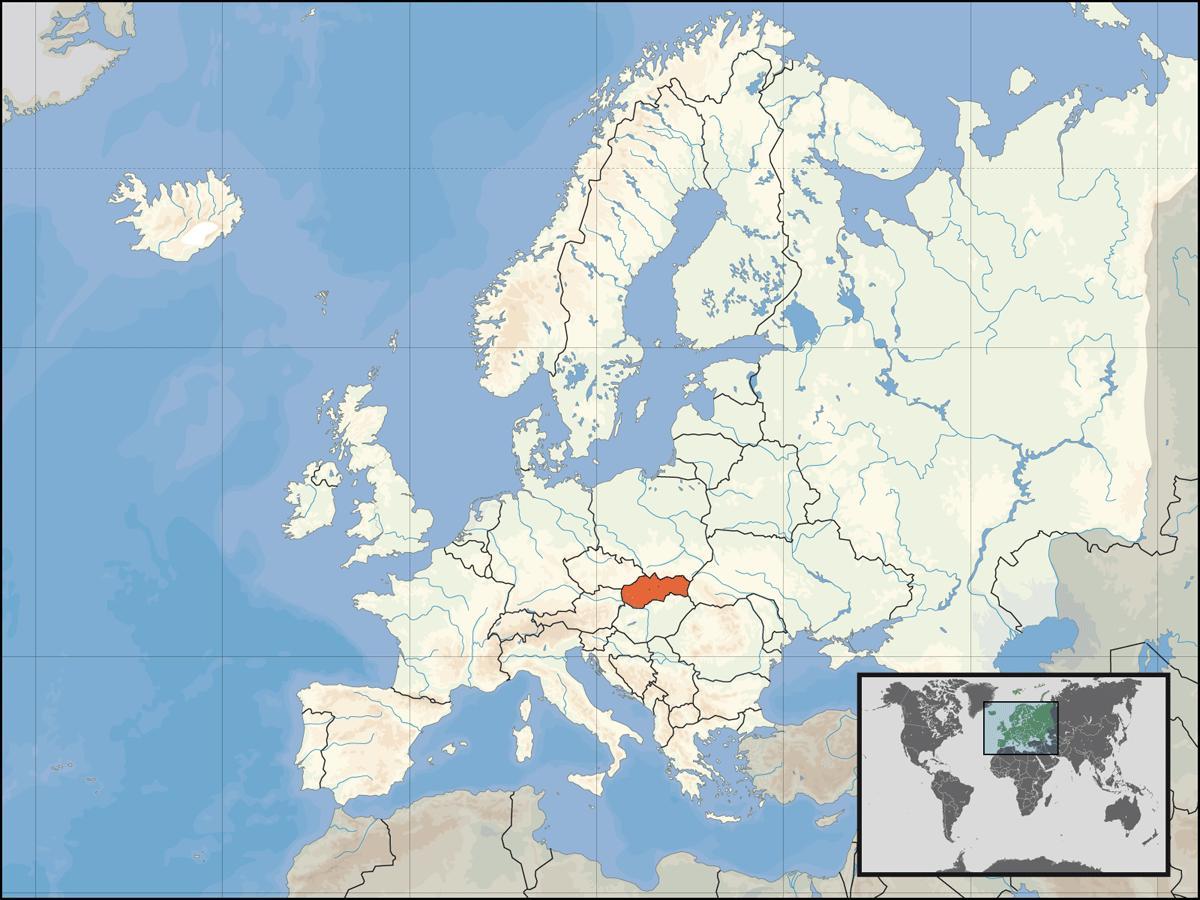 La slovaquie emplacement sur la carte du monde