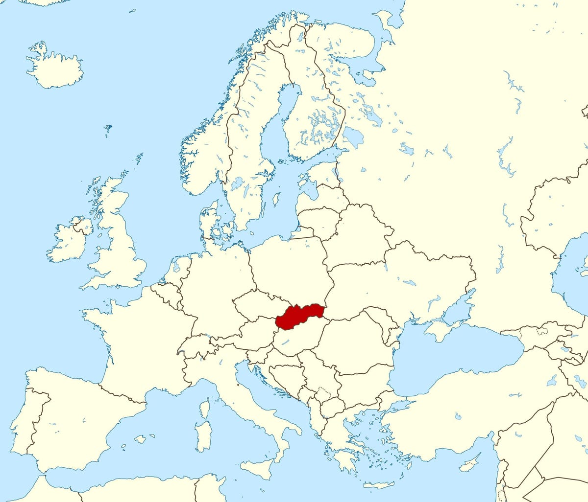 carte de la Slovaquie, de la carte de l'europe