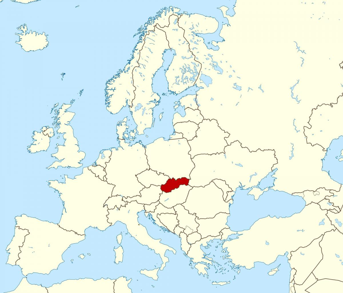 carte de la Slovaquie, de la carte de l'europe