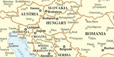 Carte de la Slovaquie dans les pays environnants