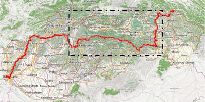 Carte de randonnée de la Slovaquie