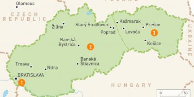 Carte des régions de la Slovaquie